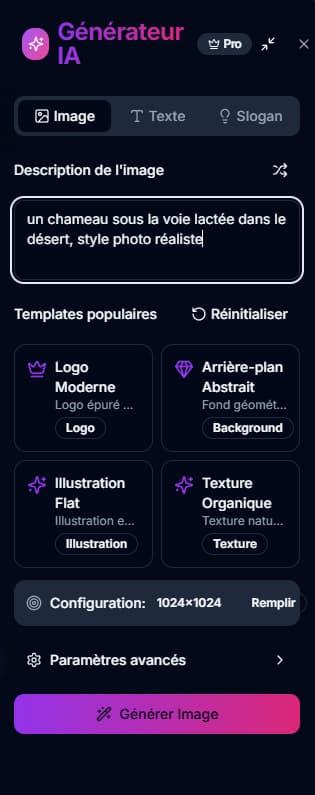 Écrire un prompt pour générer un design
